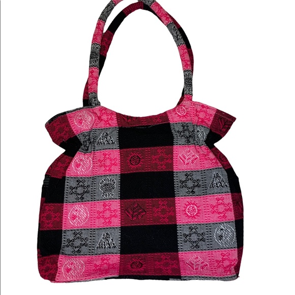 5/$25 Los Algadonas Pink Tribal Print Tote/Shoulder bag - Picture 3 of 3